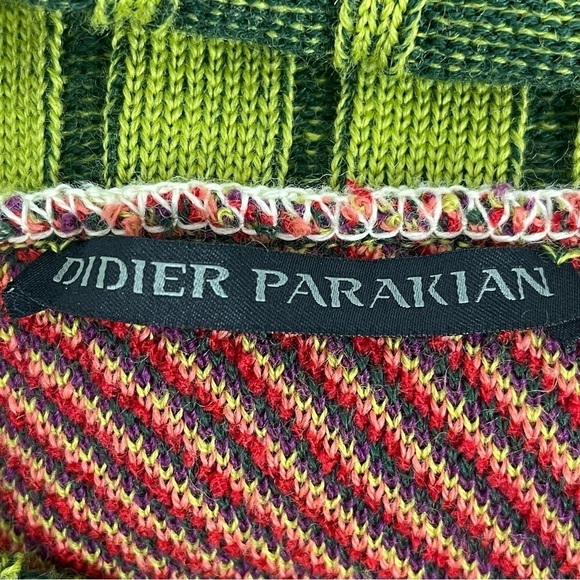 Didier Parakian Floral Multicolored Knit Poncho Sweater With Cowl Neckline O/S - Picture 13 of 13